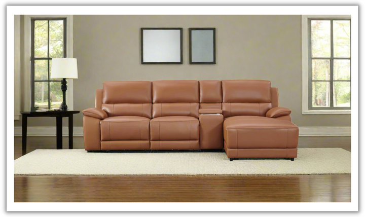 Gio Italia Living Room Set Hailey Adobe Leather Power Recliner Sofa-Jennifer Furniture