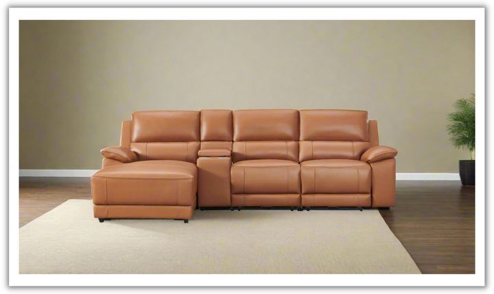 Gio Italia Living Room Set Hailey Adobe Leather Power Recliner Sofa-Jennifer Furniture