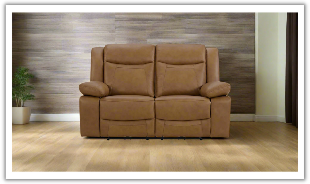 Gio Italia Wyatt Leather Loveseat in Light Grey-Jennifer Furniture