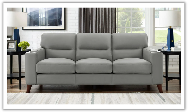 Hydeline Elm Premium Leather Gray Sofa-Jennifer Furniture