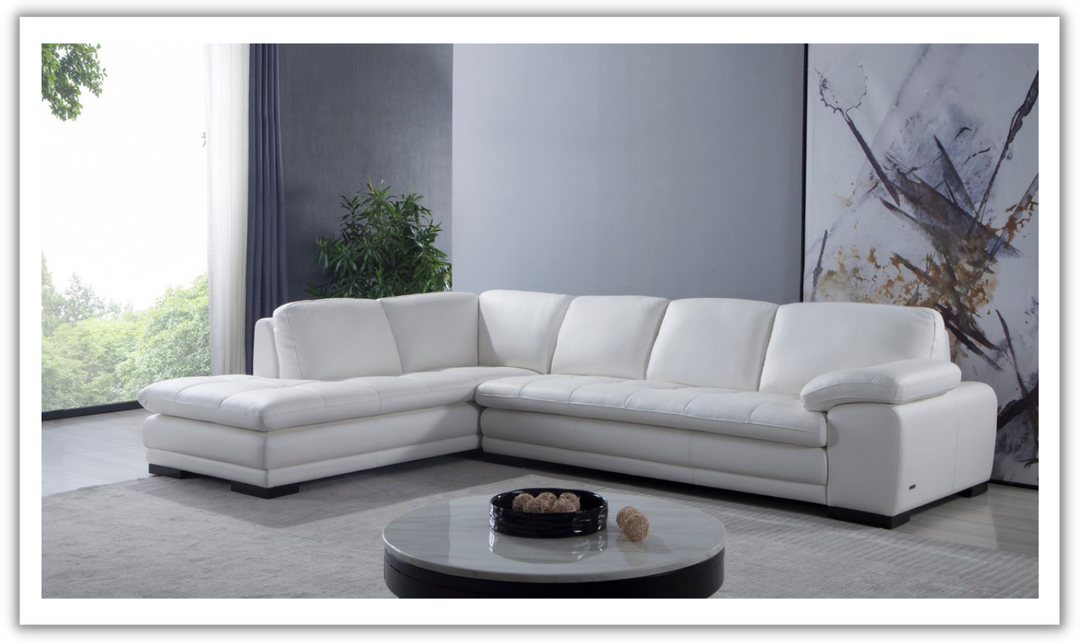 Gio Italia Red Leather L-Shape Sectional Sofa-Jennifer Furniture