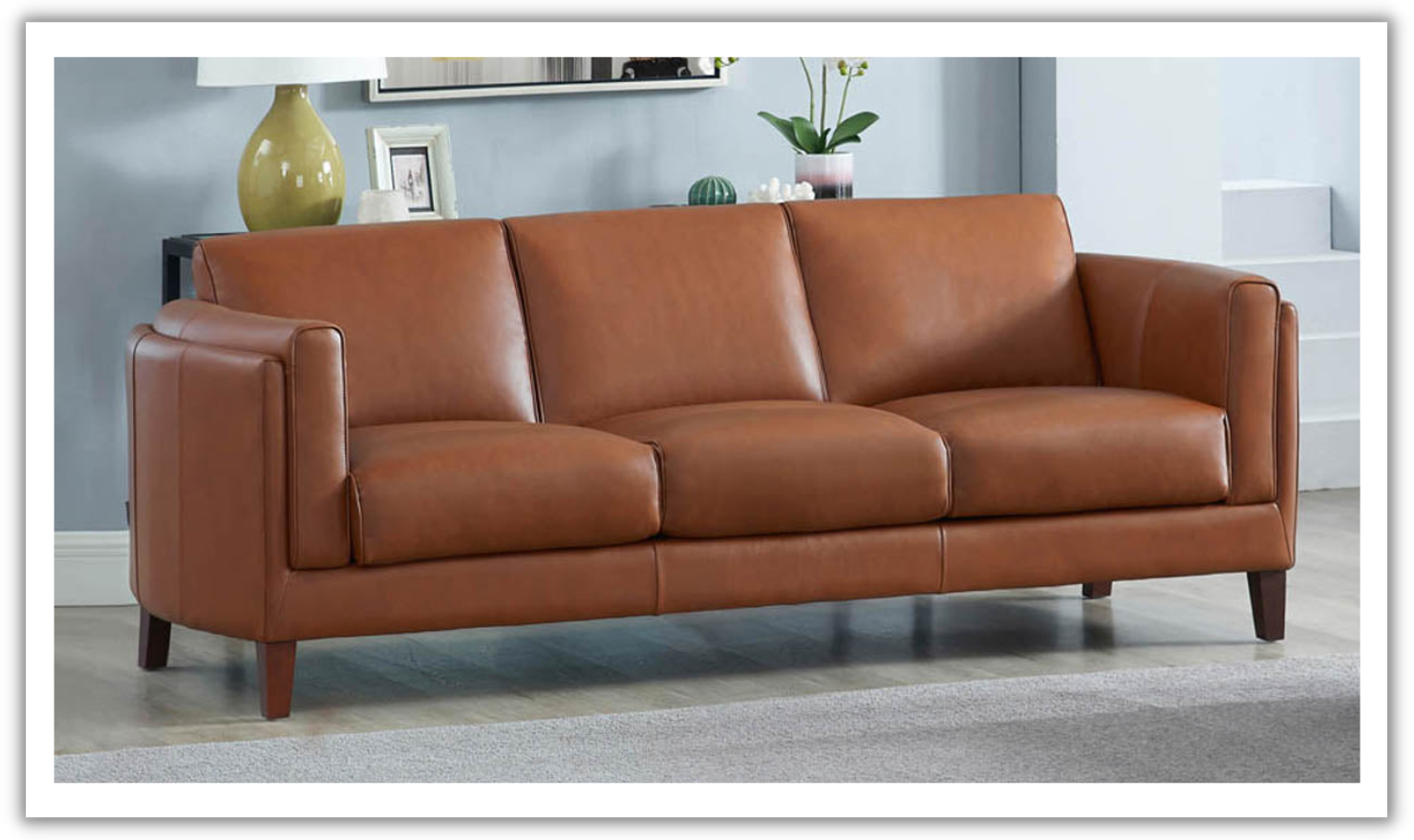 Hydeline Maui 3-Seater Leather Sofa With Curved Armrest – Jennifer