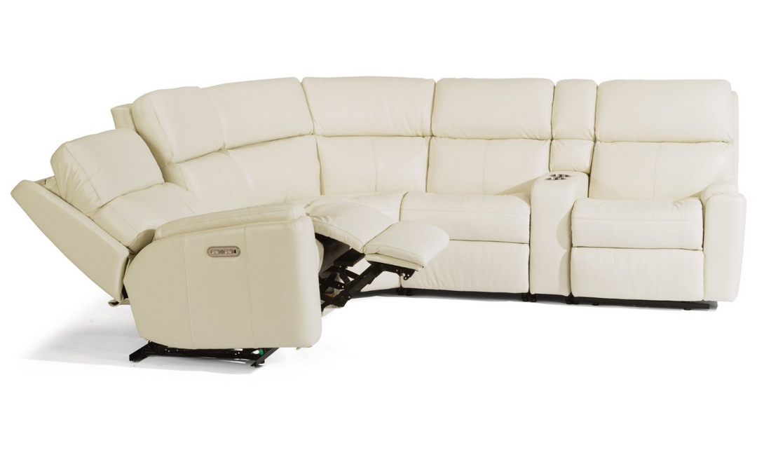 Rio 6 Seats Fabric Reclining Sectional with Console
