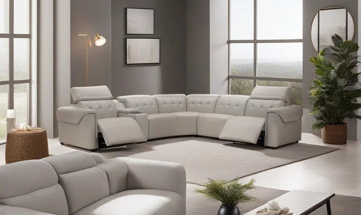 Gio Italia Murray L-Shape Leather Power Sectional Sofa
