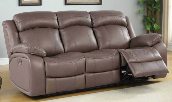 Leather Italia Polk 3-Seater Power Motion Sofa With Adjustable Headrest-jennifer furniture