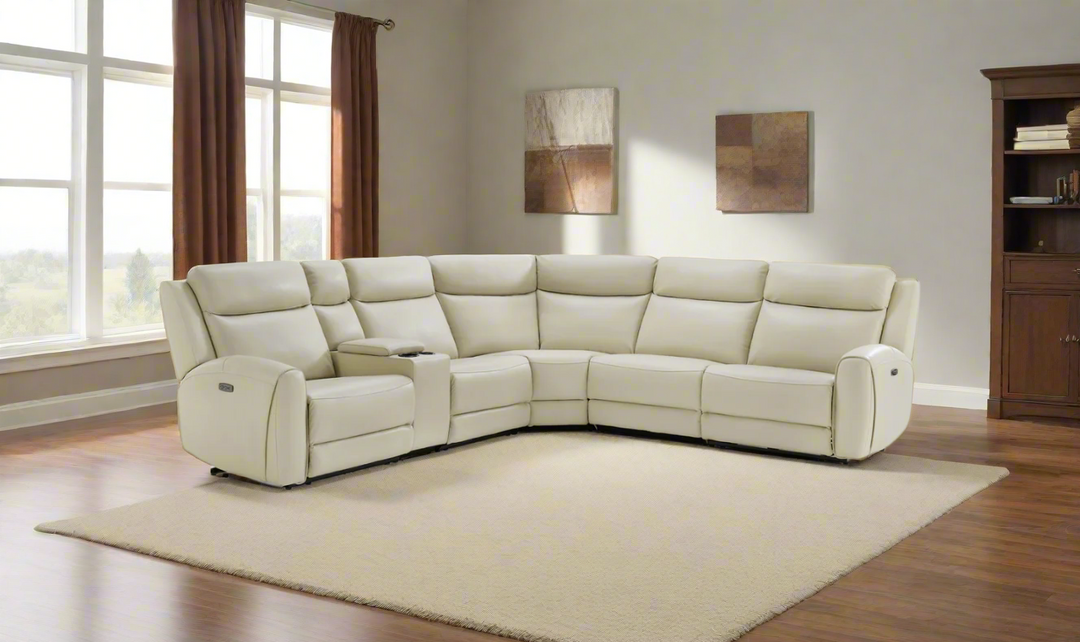 Gio Italia Wonder Wonder 6 Piece Leather Sectional Recliner-Jennifer Furniture