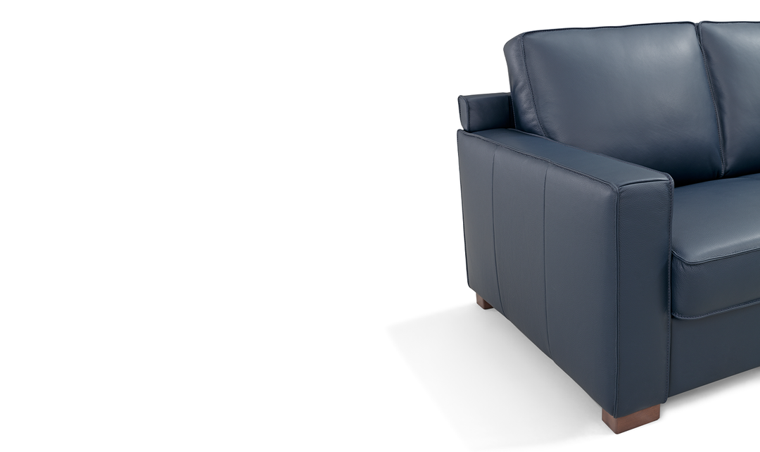 Leather Italia Logan 3-seater Queen Sleeper Sofa In Blue Oxford