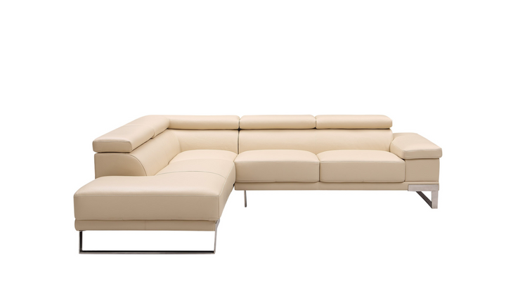 Gio Italia Baxter Leather Sectional Sofa with RHF / LHF Chaise
