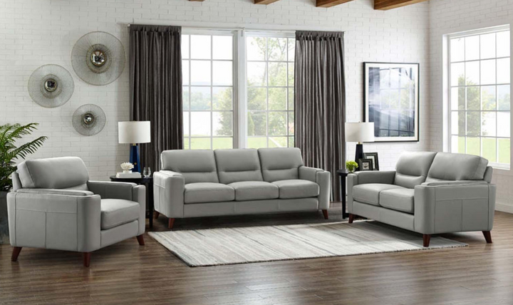 Hydeline Elm Premium Leather Gray Chair-Jennifer Furniture