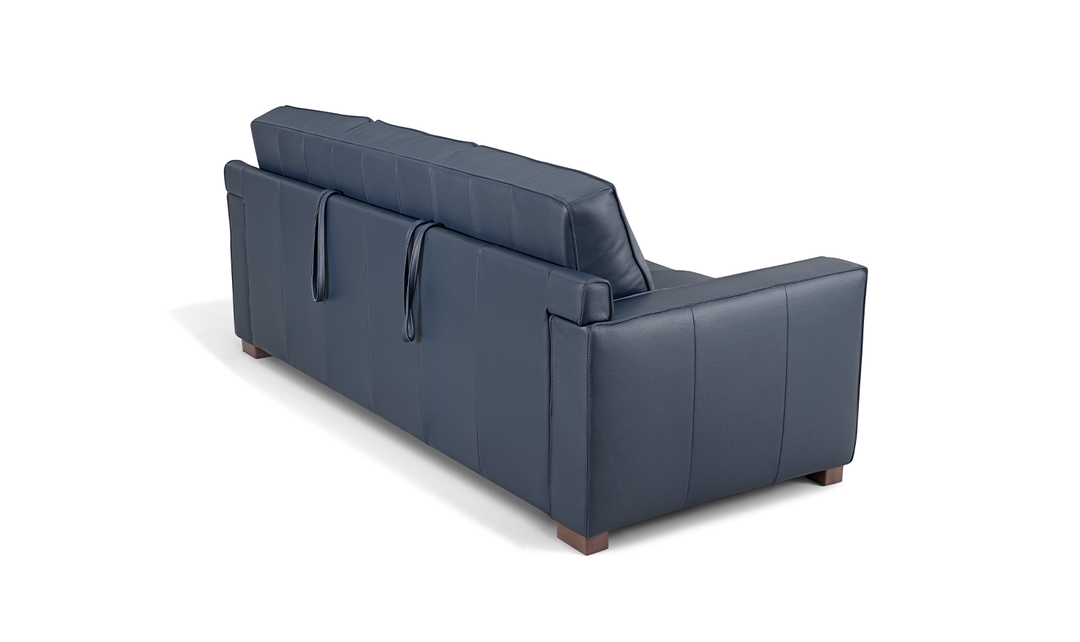Leather Italia Logan 3-seater Queen Sleeper Sofa In Blue Oxford