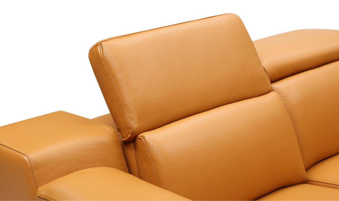 Gio Italia Hartley Power Motion Leather Sectional Sofa in Light Gray- Jennifer Furniture