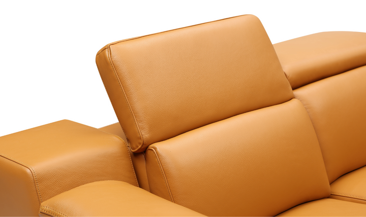 Gio Italia Hartley Power Motion Leather Sectional Sofa in Light Gray- Jennifer Furniture