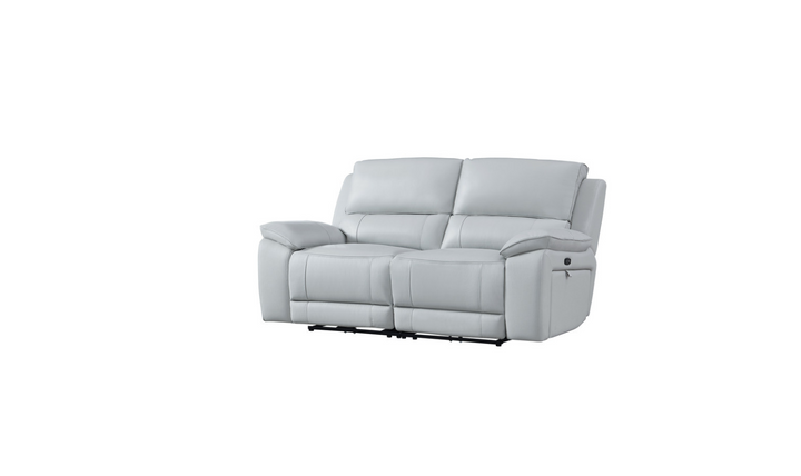 Gio Italia Living Room Set Hailey Smoke Gray Leather Power Recliner Sofa-Jennifer Furniture