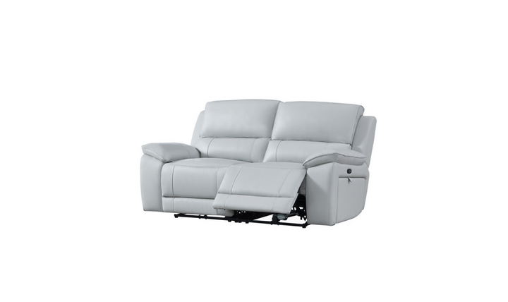 Gio Italia Living Room Set Hailey Smoke Gray Leather Power Recliner Sofa-Jennifer Furniture