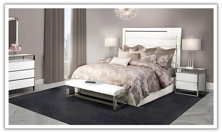 AICO Cal King Upholstered Panel Bed (3 Pc)-jennifer furniture