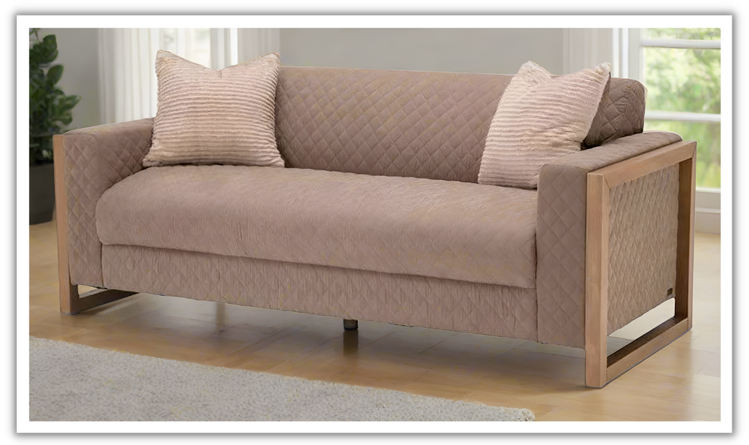 AICO Hudson Ferry 2-Seater Fabric Sofa in Driftwood Finish-jennifer furniture