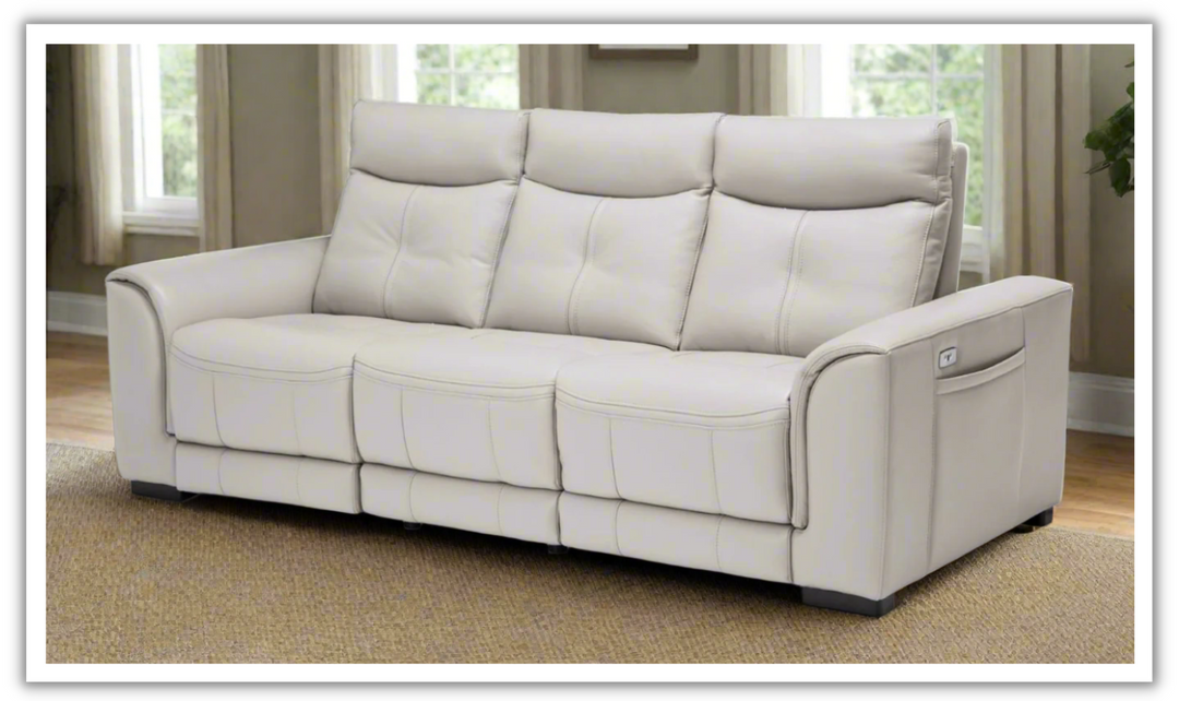 AICO Mia Bella Bentley 3-Seater Fabric Recliner Sofas in Espresso- jennifer furniture