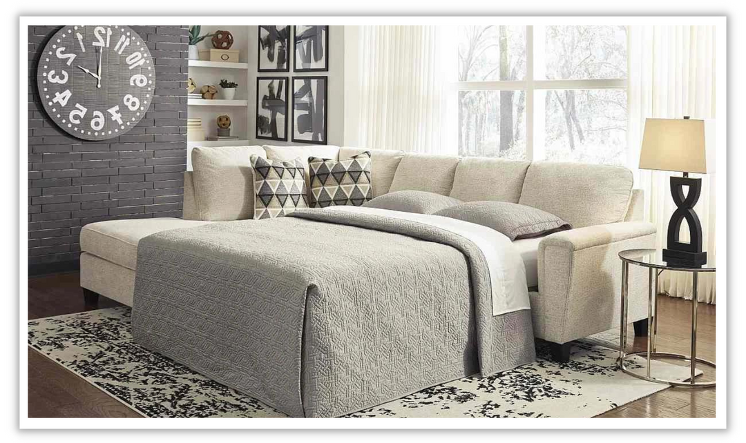 Abinger L-shaped Fabric Sleeper Sectional Sofa with Chaise