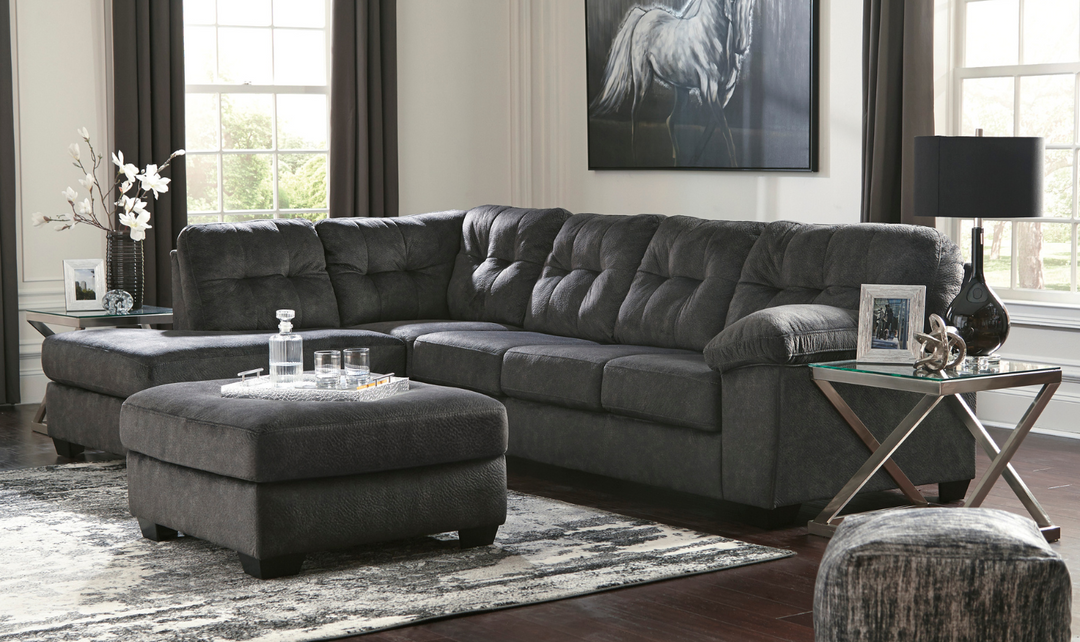 Accrington 2-Piece Sleeper Sectional With Chaise In Granite