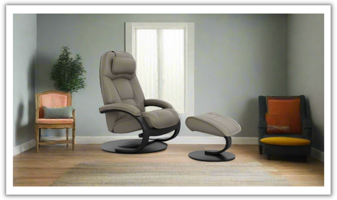 Admiral C Leather Swivel Manual Recliner Chair with Footstool in Two Sizes-Jennifer Furniture
