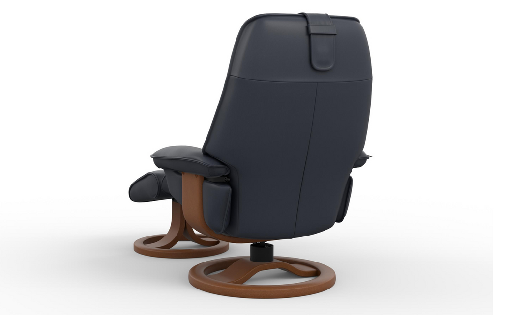 Fjords Admiral R Leather Swivel Recliner Chair with Footstool