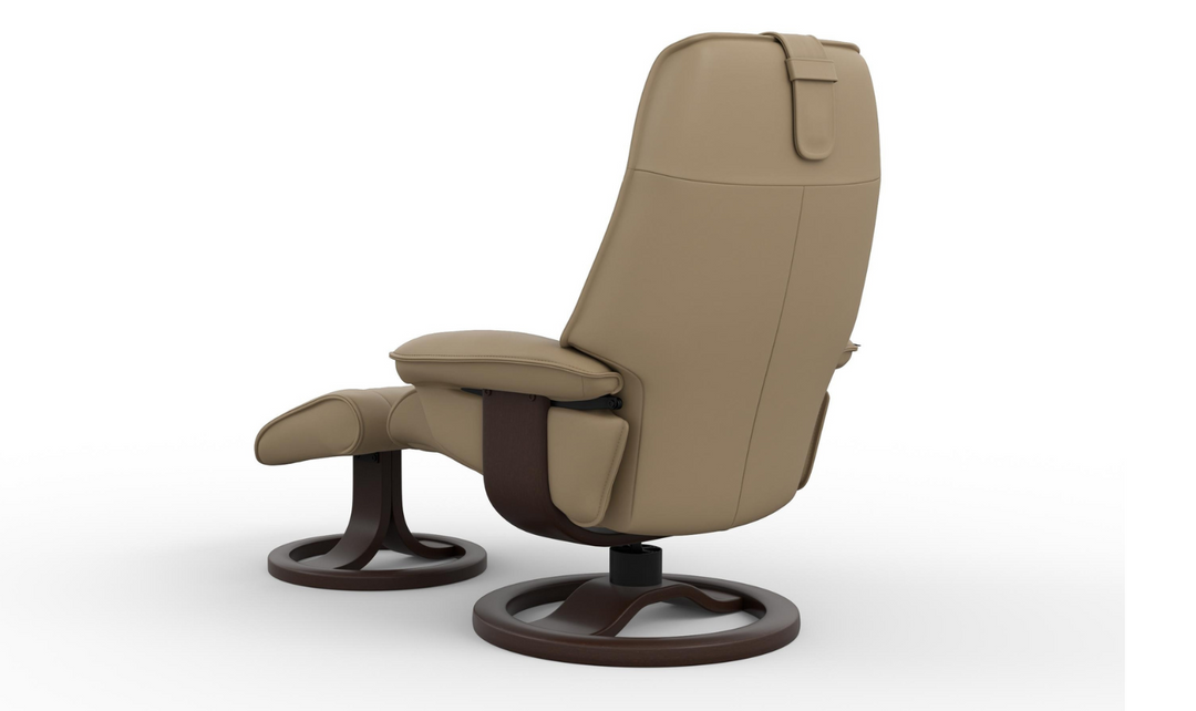 Fjords Admiral R Leather Swivel Recliner Chair with Footstool