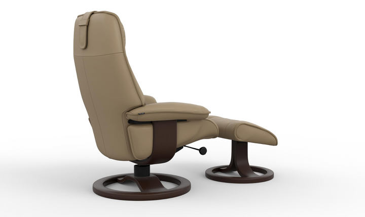 Fjords Admiral R Leather Swivel Recliner Chair with Footstool