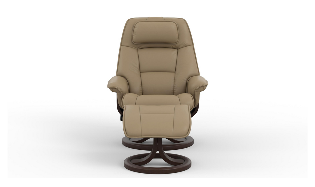 Fjords Admiral R Leather Swivel Recliner Chair with Footstool
