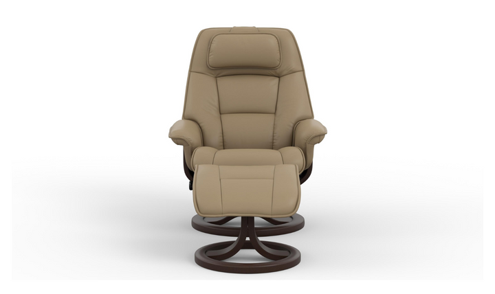 Fjords Admiral R Leather Swivel Recliner Chair with Footstool