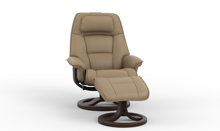 Fjords Admiral R Leather Swivel Recliner Chair with Footstool