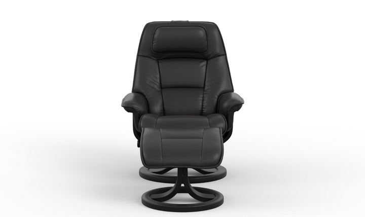 Fjords Admiral R Leather Swivel Recliner Chair with Footstool