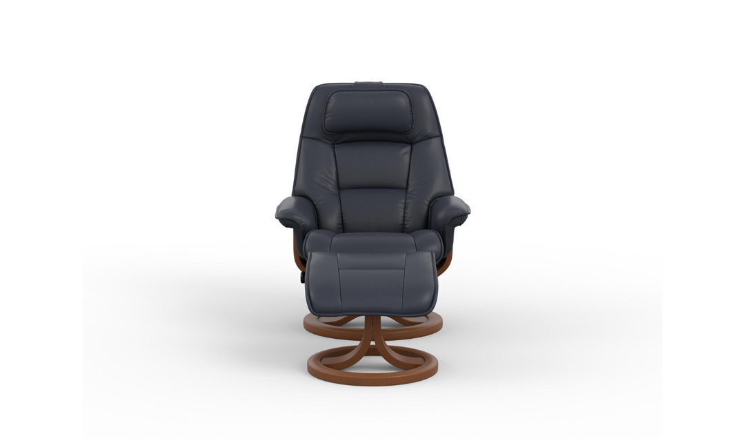 Fjords Admiral R Leather Swivel Recliner Chair with Footstool
