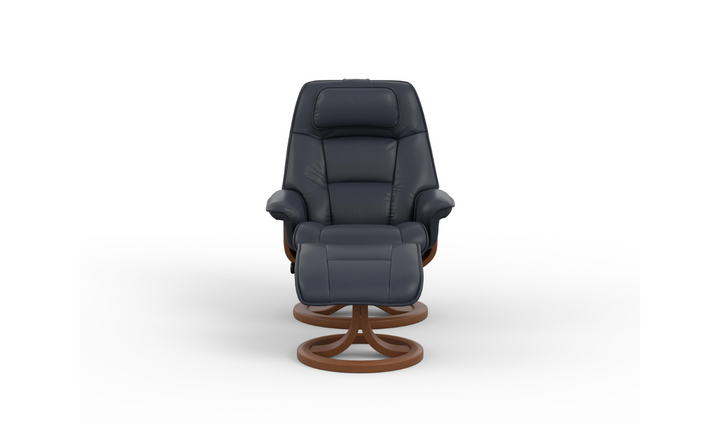 Fjords Admiral R Leather Swivel Recliner Chair with Footstool