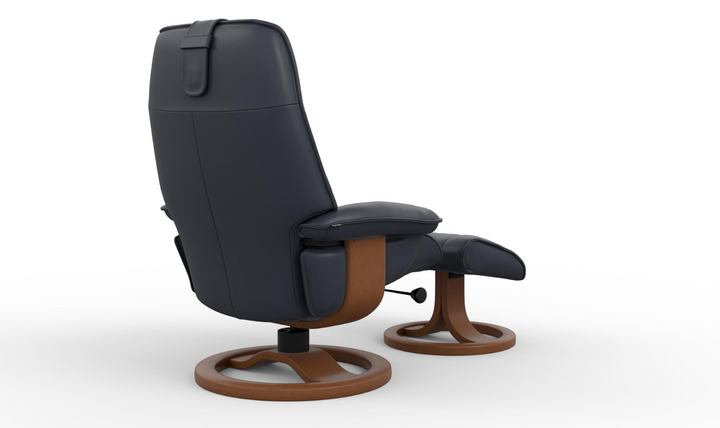 Fjords Admiral R Leather Swivel Recliner Chair with Footstool