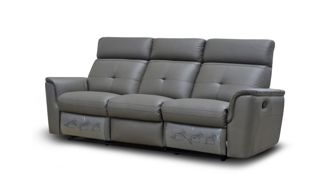 Adonis Italian Leather Manual Recliner Sofa
