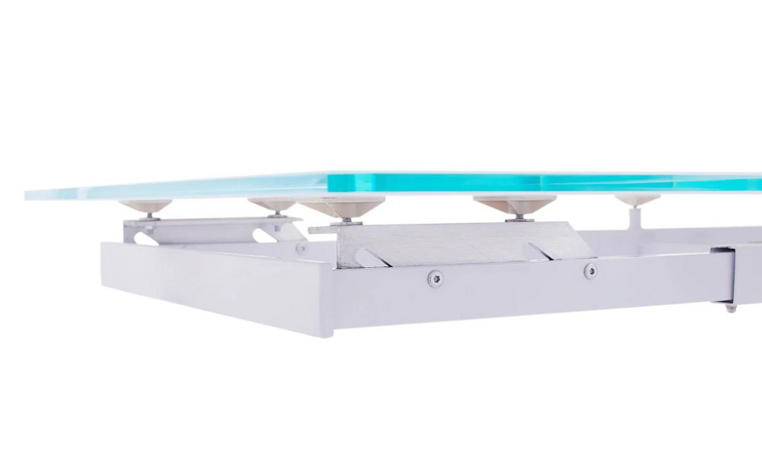 ESF Alice Rectangular Dining Table With Glass Top In White - 992