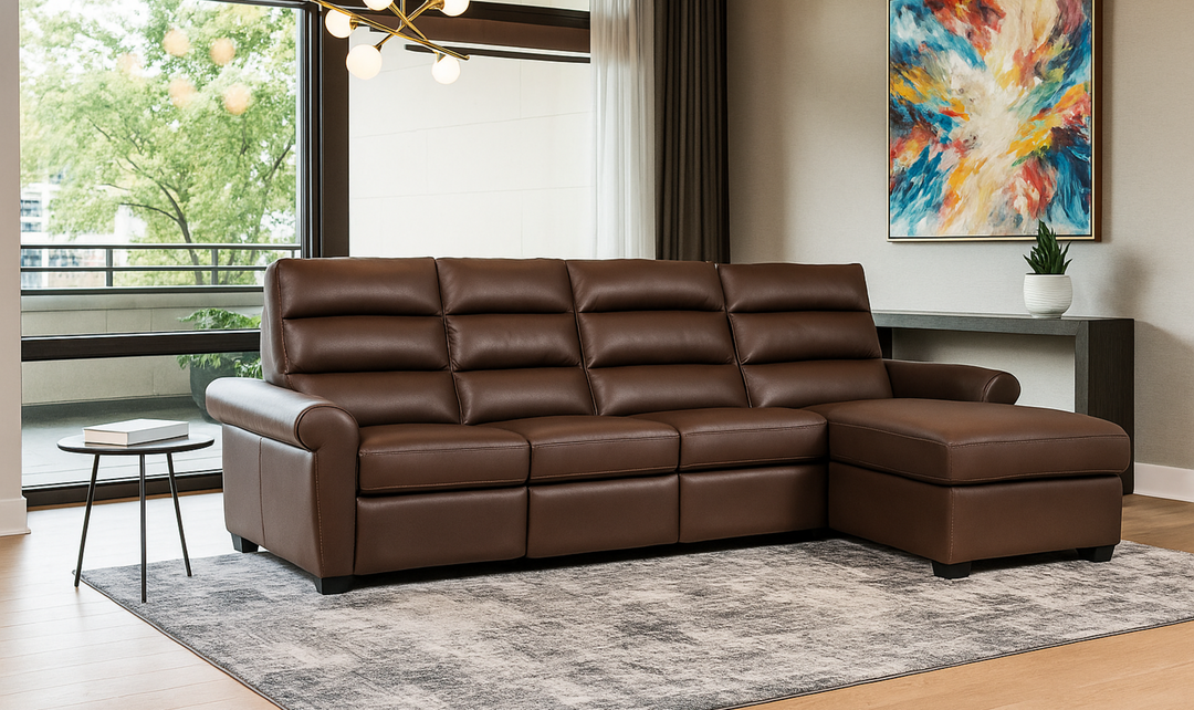 American Leather Austin 2 Piece Leather Sectional in Brown-jennifer furniture