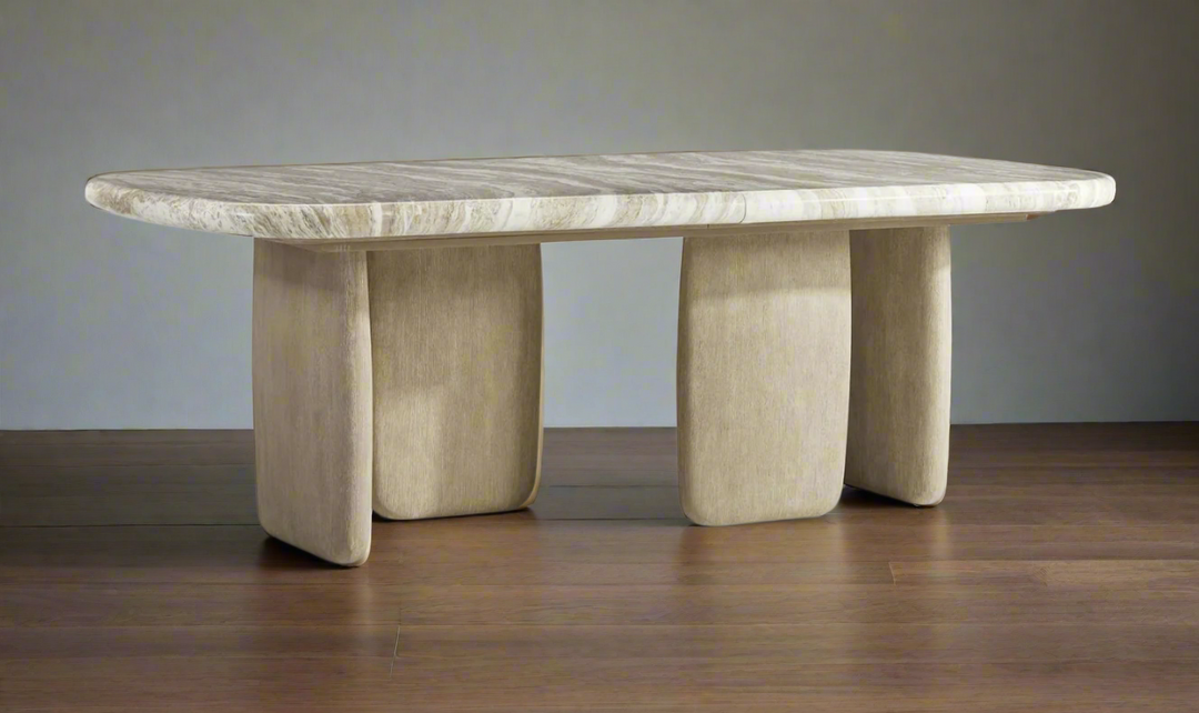 Arcadia Rectangular Dining Table With Monolithic Legs-Jennifer Furniture