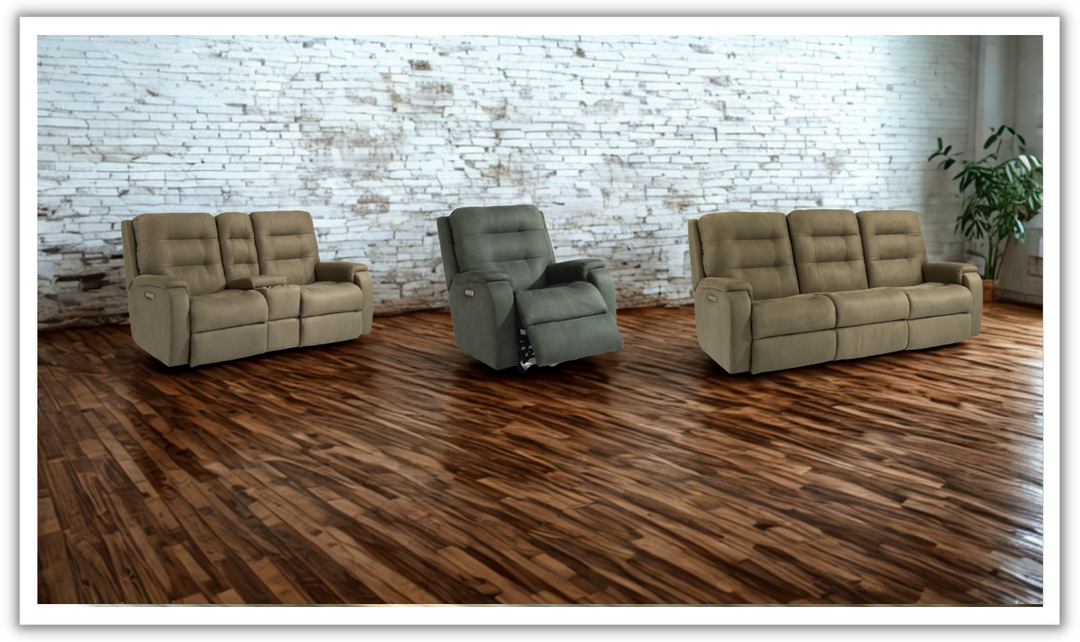 Arlo Fabric Power Reclining Living Room Set With Power Headrests