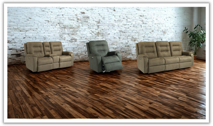 Arlo Fabric Power Reclining Living Room Set With Power Headrests