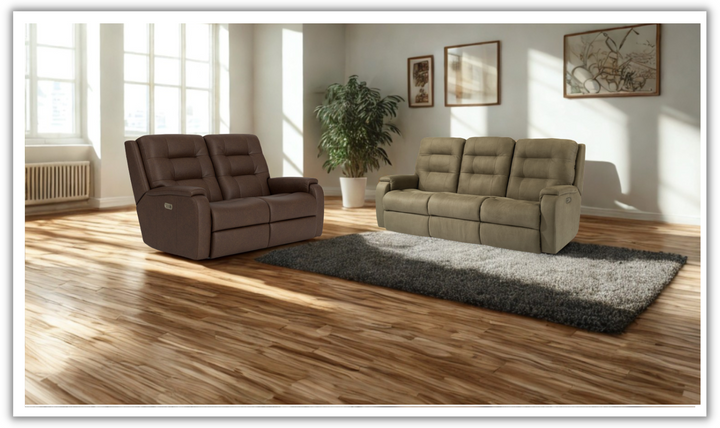 Arlo Fabric Power Reclining Living Room Set With Power Headrests