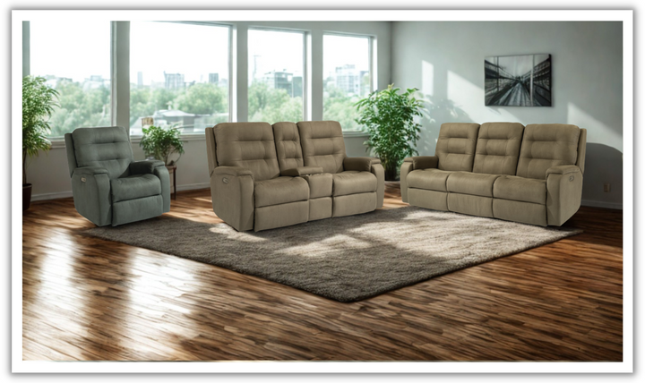 Arlo Fabric Power Reclining Living Room Set With Power Headrests