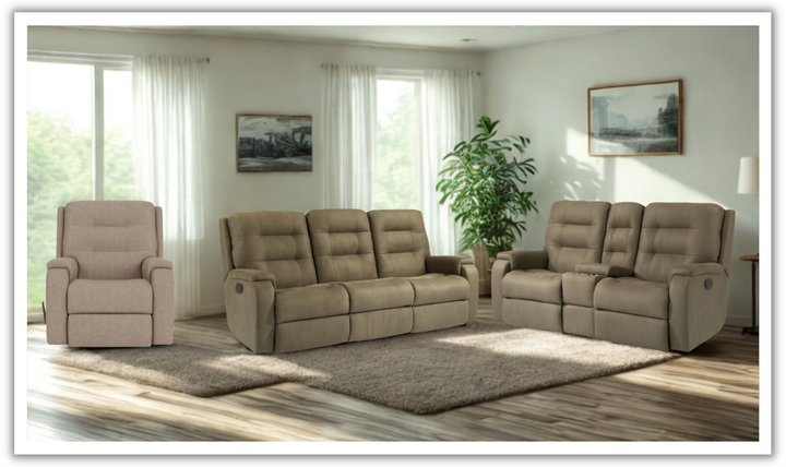 Arlo Fabric Power Reclining Living Room Set With Power Headrests