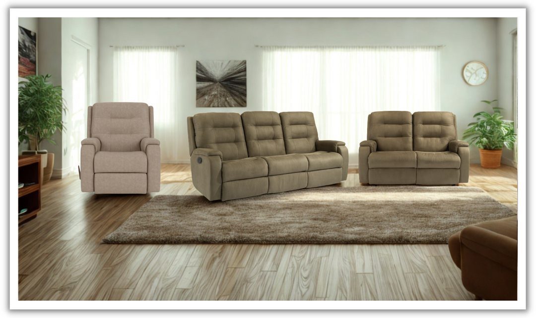 Arlo Fabric Power Reclining Living Room Set With Power Headrests