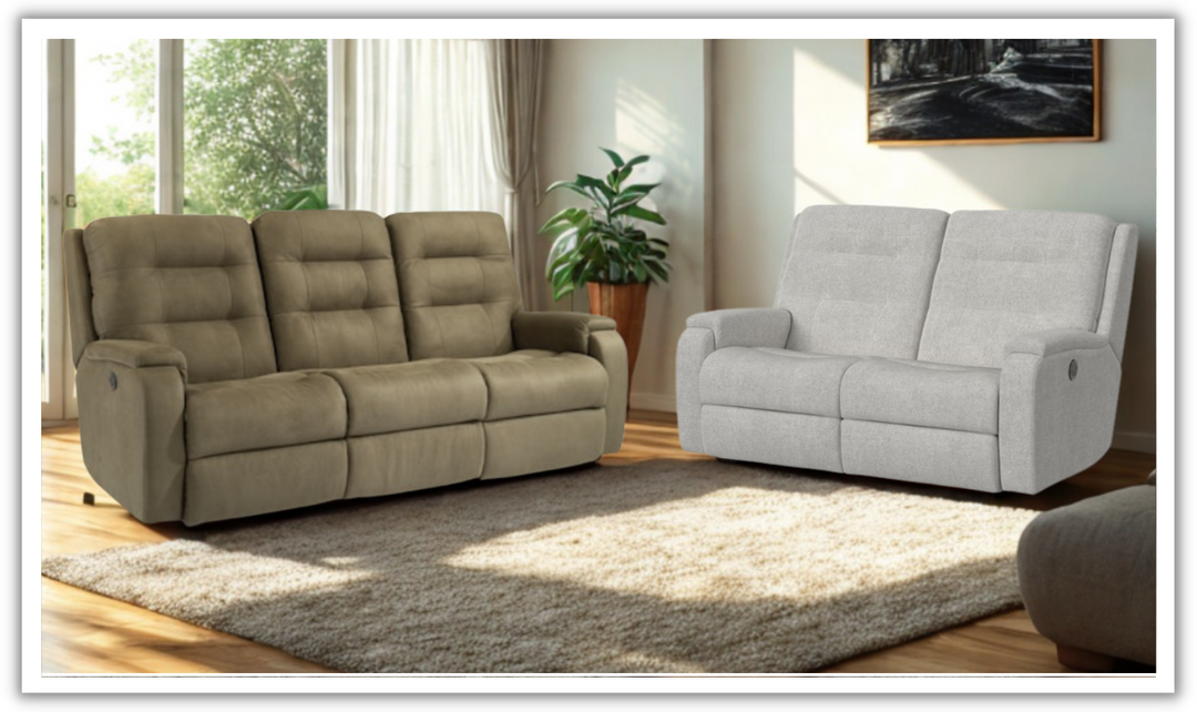 Arlo Fabric Power Reclining Living Room Set With Power Headrests