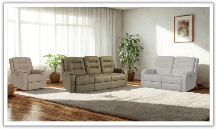 Arlo Fabric Power Reclining Living Room Set With Power Headrests