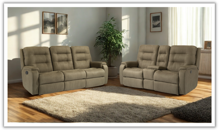 Arlo Fabric Power Reclining Living Room Set With Power Headrests