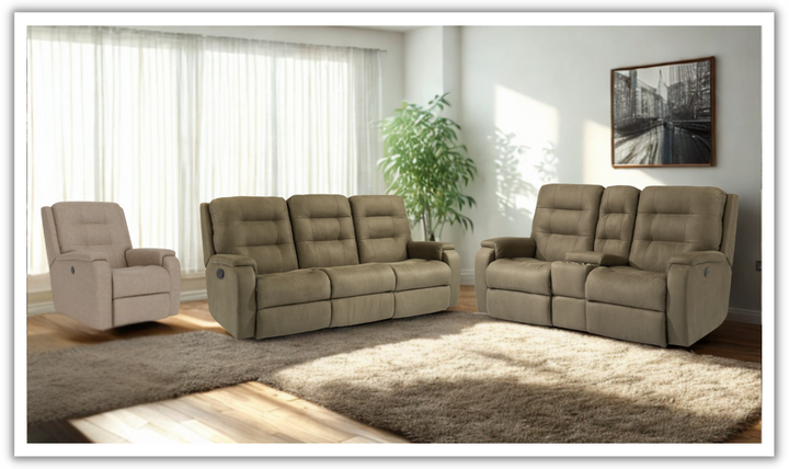 Arlo Fabric Power Reclining Living Room Set With Power Headrests