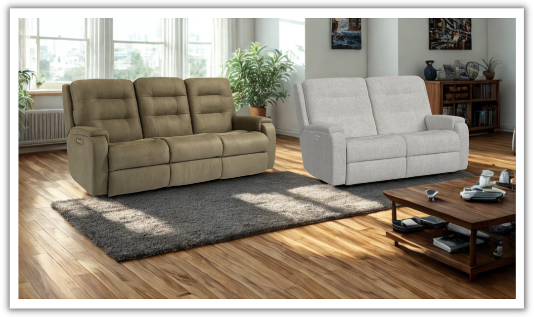 Arlo Fabric Power Reclining Living Room Set With Power Headrests