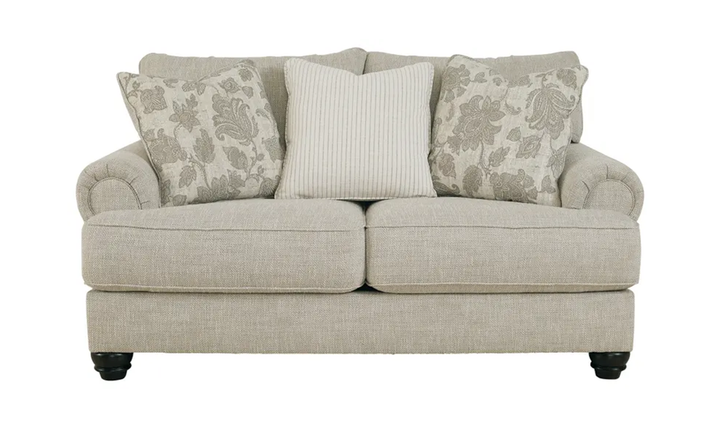 Modern Heritage Asanti Fabric Fog Loveseat with Rolled Arms